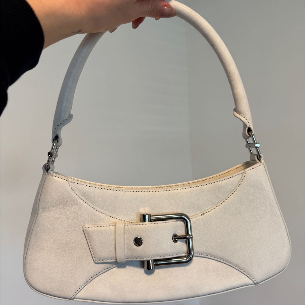 OSOI Belted Brocle Shoulder Bag - Marble White.